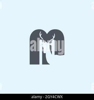 LETTERS M OR m LOGO DESIGN WITH NEGATIVE SPACE EFFECT FOR ILLUSTRATION USE Stock Vector