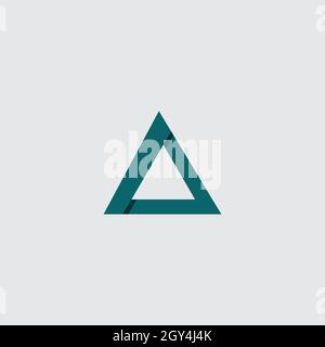 Geometrical abstract triangle geometry symbol vector elements template, clean minimal geometric logo Stock Vector