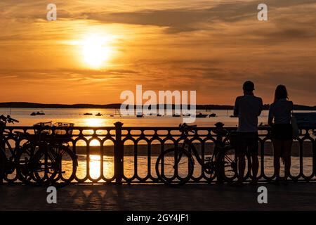 Sunset in Andernos-les-Bains, Bassin d'Archachon, France Stock Photo
