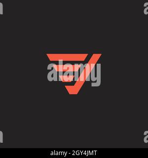 Geometrical V letter abstract geometry symbol vector elements template, clean minimal geometric logo Stock Vector