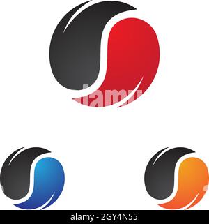 Yin yang icon vector template Stock Vector