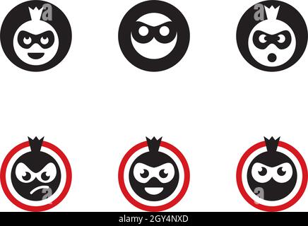 Ninja Face logo vector template Stock Vector