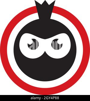 Ninja Face logo vector template Stock Vector