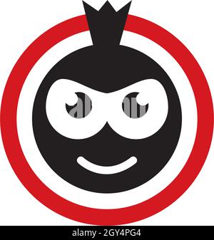 Ninja Face logo vector template Stock Vector