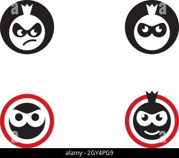 Ninja Face logo vector template Stock Vector