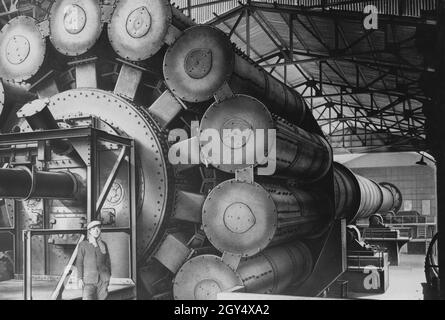 Head of a cement kiln with Concentra coolers in a Japanese cement plant, built at Krupp's Gruson works. [automated translation] Stock Photo