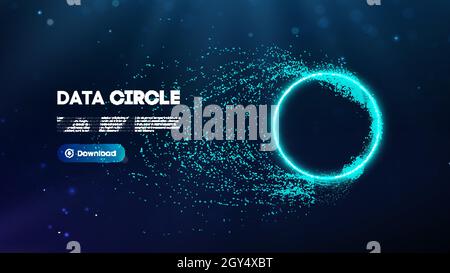 Data circle digital technology background. Internet network abstract background. Big data circle vector illustration. Stock Vector