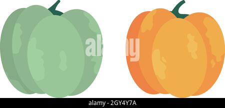 Pumpkins semi flat color vector object set Stock Vector