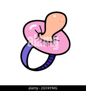 Baby pacifier vector illustration isolated on white background. Stock Vector