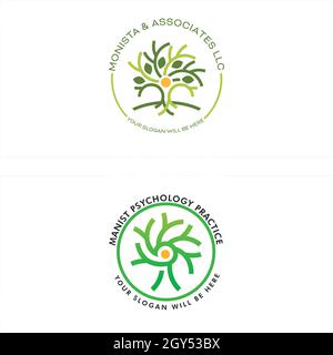 Cool Abstract Tree Logo Design Stock Vector