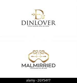 Initial text letter D logo design Stock Vector
