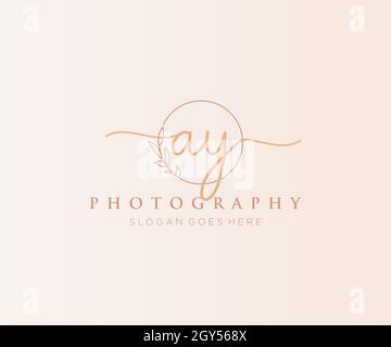 AY feminine logo. Usable for Nature, Salon, Spa, Cosmetic and Beauty Logos. Flat Vector Logo Design Template Element. Stock Vector