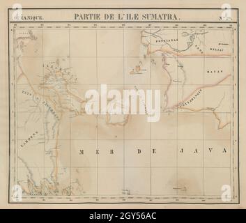 Océanique. Partie de l'ile Sumatra #19. Borneo Bangka. VANDERMAELEN 1827 map Stock Photo