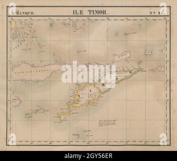 Océanique. Ile Timor #28. Flores. Lesser Sunda Islands. VANDERMAELEN 1827 map Stock Photo