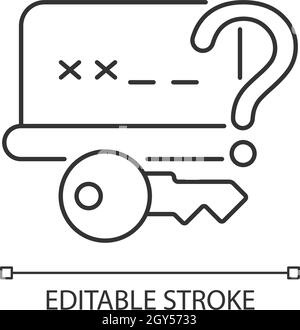 Key password recovery icon outline vector. Web account. Internet screen ...