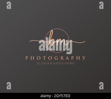 BM feminine logo. Usable for Nature, Salon, Spa, Cosmetic and Beauty Logos. Flat Vector Logo Design Template Element. Stock Vector