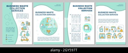 Business waste collection services mint brochure template Stock Vector
