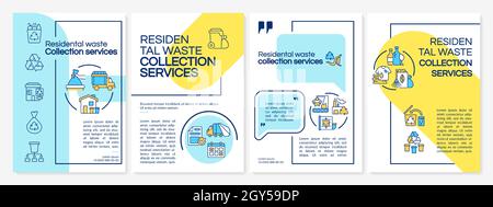 Residential waste management services brochure template Stock Vector