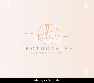 DI feminine logo. Usable for Nature, Salon, Spa, Cosmetic and Beauty Logos. Flat Vector Logo Design Template Element. Stock Vector