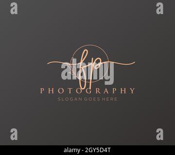 FP feminine logo. Usable for Nature, Salon, Spa, Cosmetic and Beauty Logos. Flat Vector Logo Design Template Element. Stock Vector