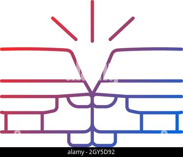 Sideswipe car accident gradient linear vector icon Stock Vector
