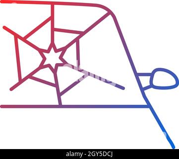 Broken car glass gradient linear vector icon Stock Vector