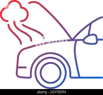 Car engine damage gradient linear vector icon Stock Vector