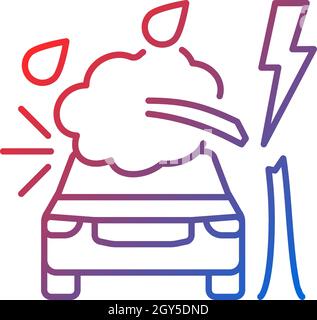 Weather related damage gradient linear vector icon Stock Vector
