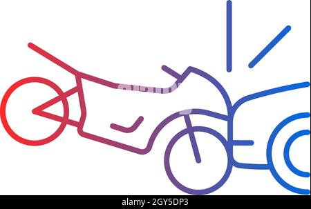 Collision with motorcycle gradient linear vector icon Stock Vector