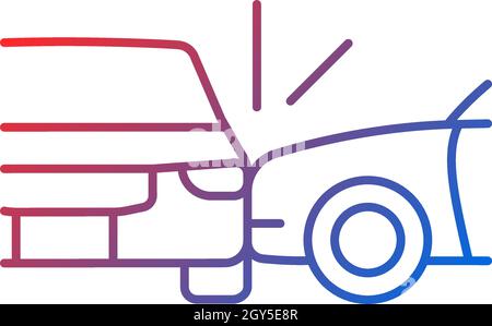 Side collision gradient linear vector icon Stock Vector