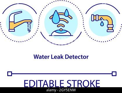 Water leak detector concept icon Stock Vector