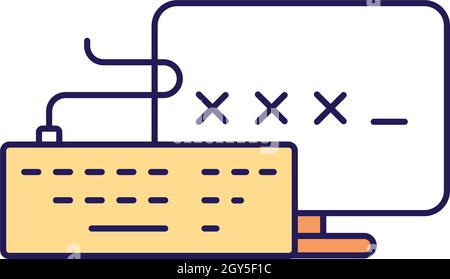 Password RGB color icon Stock Vector