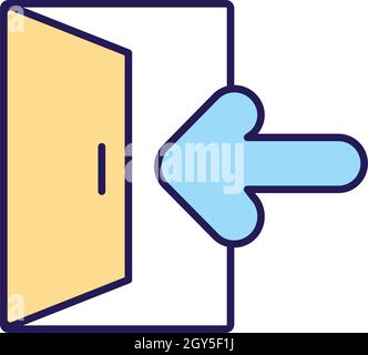 Exit RGB color icon Stock Vector