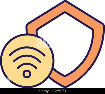 Wireless security system RGB color icon Stock Vector