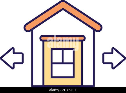 Side doors RGB color icon Stock Vector