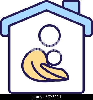 Family RGB color icon Stock Vector
