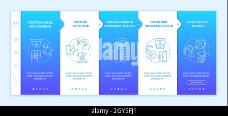 Home security system onboarding vector template Stock Vector