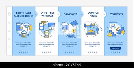 Camera surveillance system onboarding vector template Stock Vector