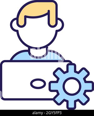Technician RGB color icon Stock Vector