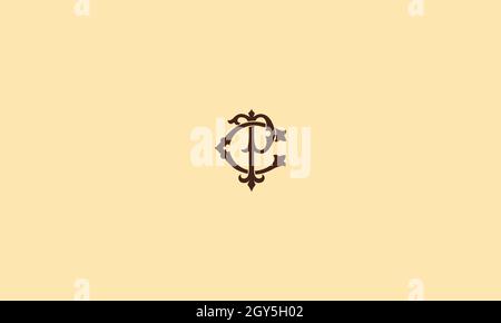 LETTERS CP LOGO DESIGN WITH NEGATIVE SPACE EFFECT FOR ILLUSTRATION USE Stock Vector