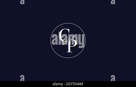 LETTERS CP LOGO DESIGN WITH NEGATIVE SPACE EFFECT FOR ILLUSTRATION USE Stock Vector