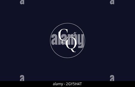 LETTERS CQ LOGO DESIGN WITH NEGATIVE SPACE EFFECT FOR ILLUSTRATION USE Stock Vector