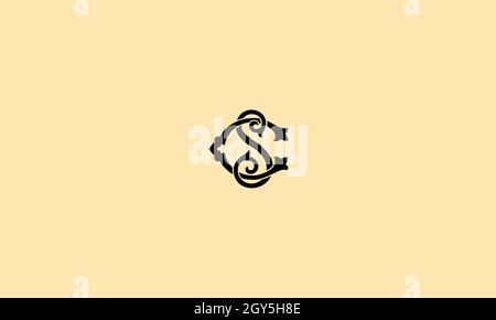 LETTERS CS LOGO DESIGN WITH NEGATIVE SPACE EFFECT FOR ILLUSTRATION USE Stock Vector