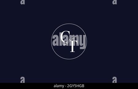 LETTERS CT LOGO DESIGN WITH NEGATIVE SPACE EFFECT FOR ILLUSTRATION USE Stock Vector