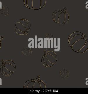 endless pumpkin pattern on grey halloween background Stock Vector