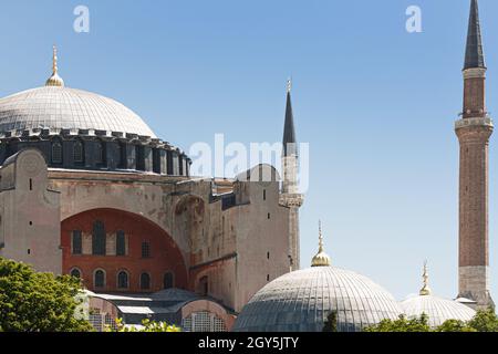 Istanbul, Turkey; May 26th 2013: Byzantine architecture of Hagia Sophia. Stock Photo