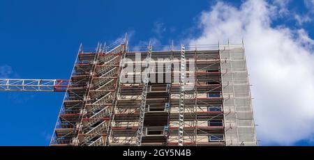 Construction site during progress found in german towns. Stock Photo