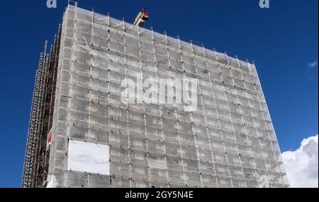 Construction site during progress found in german towns. Stock Photo