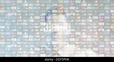 Holographic Interface Smart City Screen Navigation Concept Stock Photo