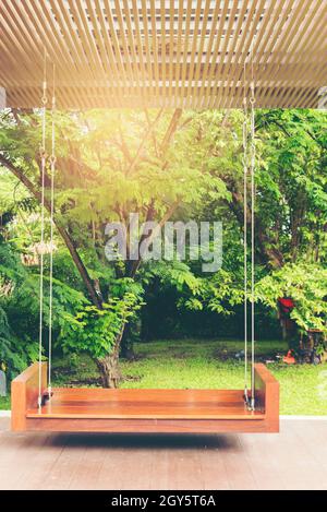 Big swing seat on the park Stock Photo Alamy